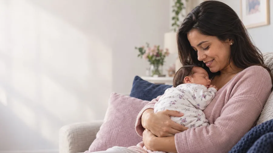 Mãe com bebê no colo - salário-maternidade